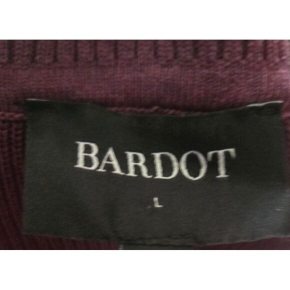 Bardot Santi Backless Sweater Dress Midi Long Sleeve Burgundy Rib Knit size US 8 - Picture 6 of 9